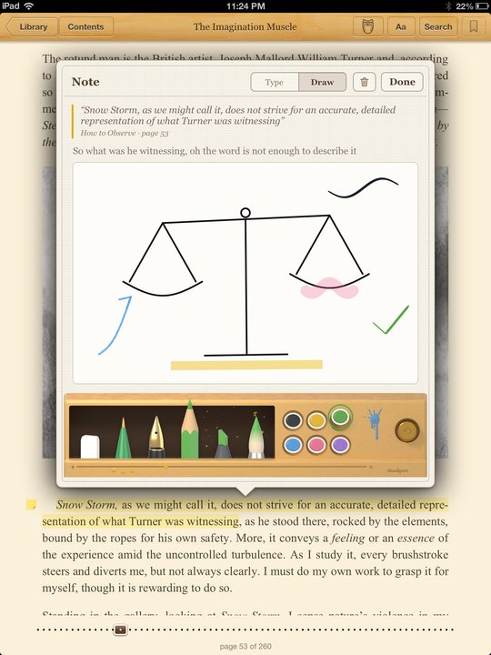 Drawing on the iPad.