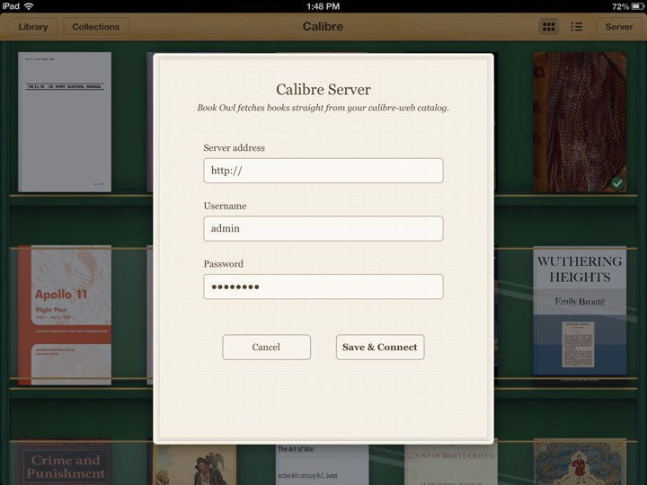 Point it at any calibre-web server.
