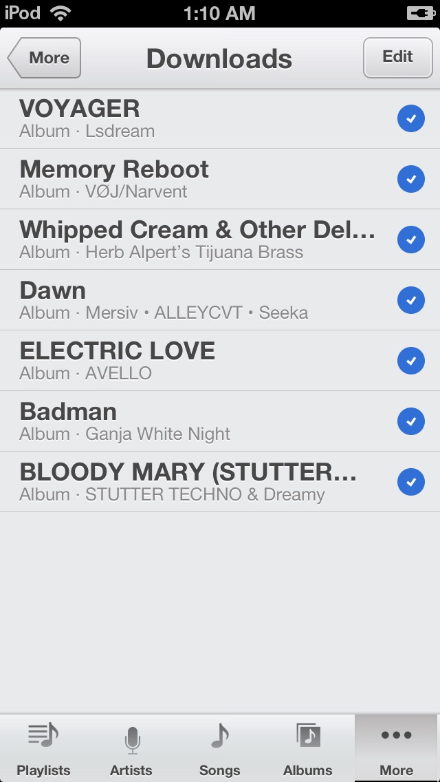 Every check here is a song the stock Music app now owns.